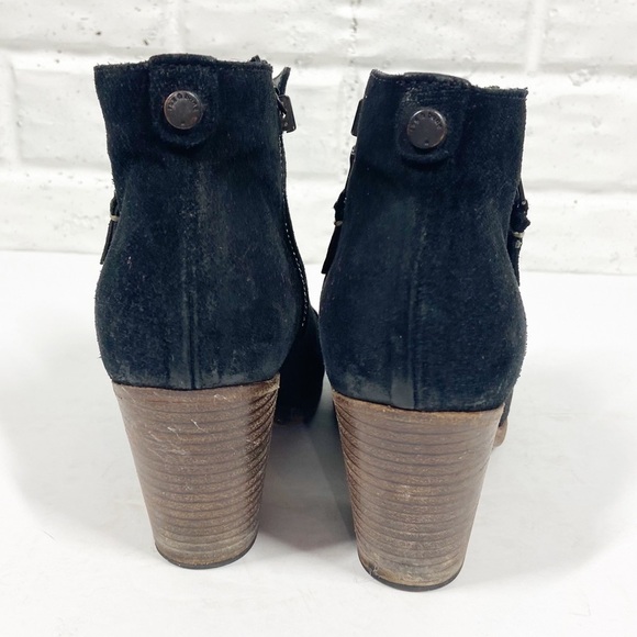 RAG & BONE Ashby black suede block heel bootie - Picture 3 of 9